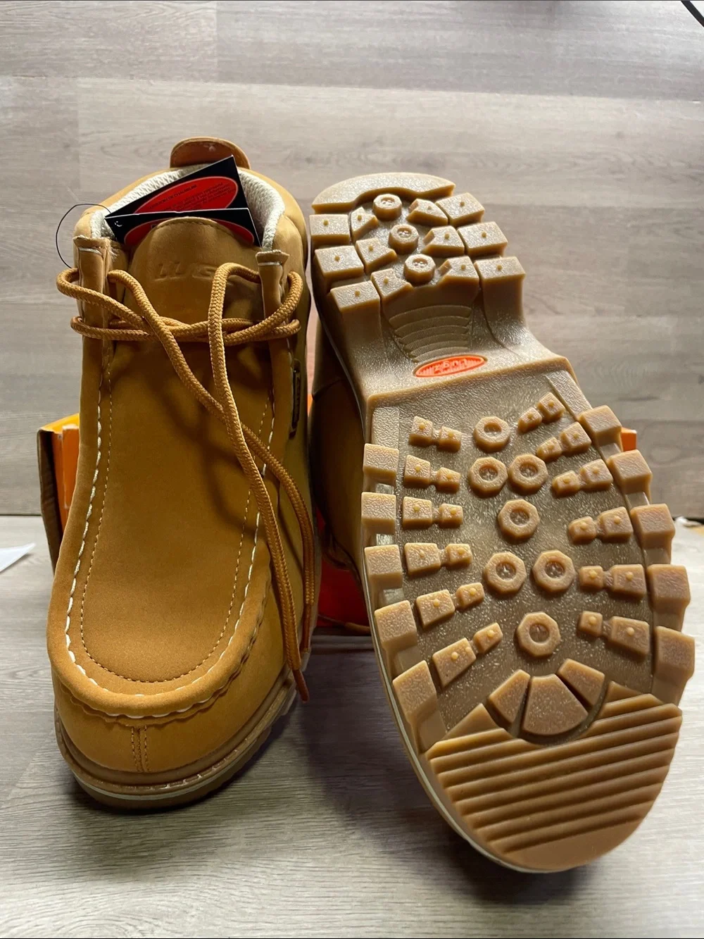 Lugz Tan Moccasin Work Boot with Lug Sole #438